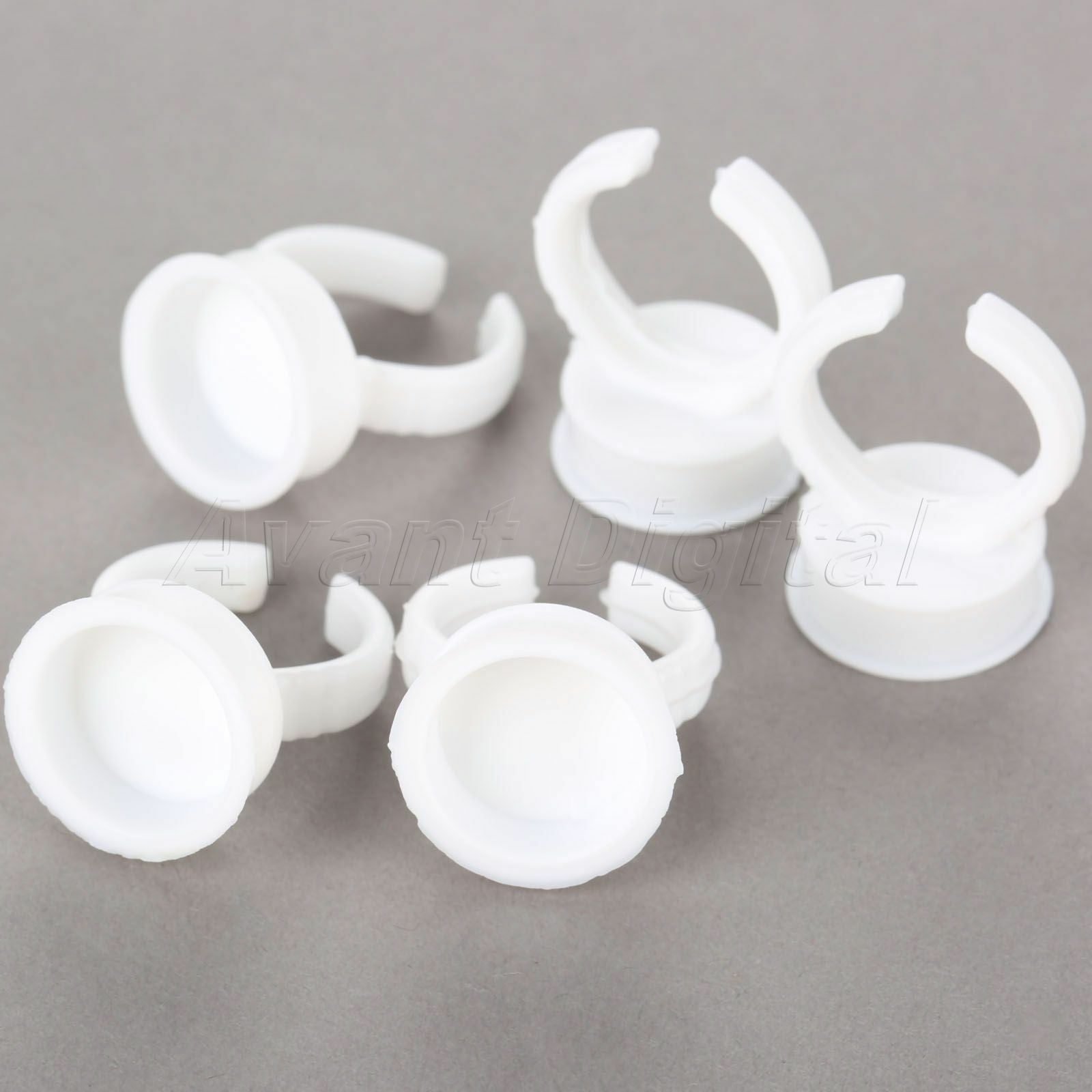 50pcs Plastic White Tattoo Ink Caps Ring Eyebrow Permanent Makeup Holder Cups