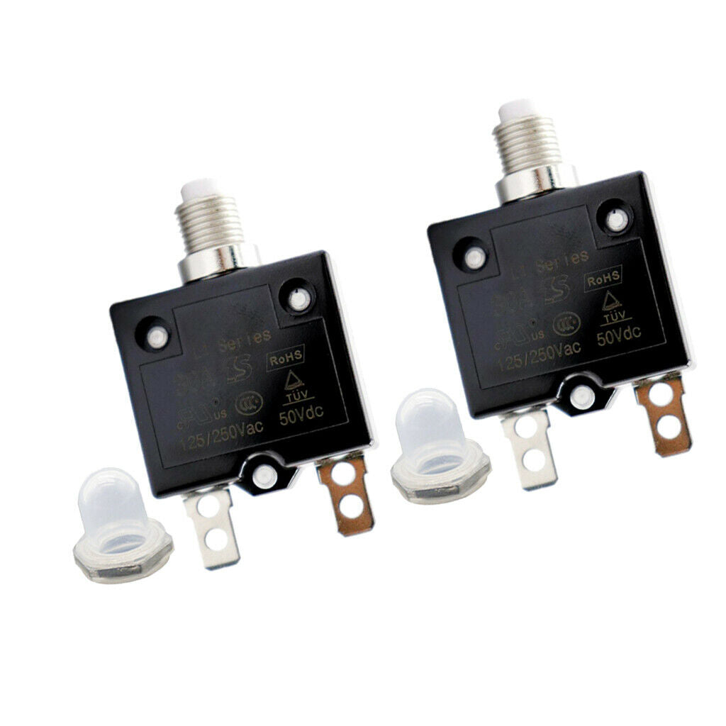 2Pieces 30Amp Circuit Breaker Manual Reset Thermal Overload Switch Fuse