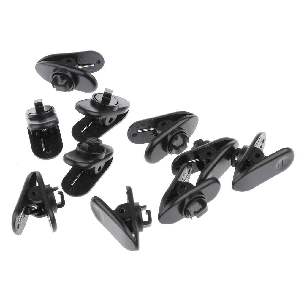 10 Earphone Headset Mic Tidy Cable Wire Lapel Clip holder Organizer Black