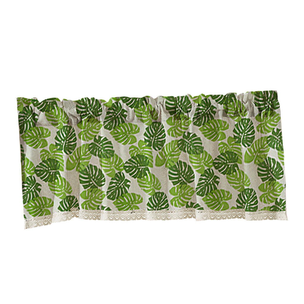 Cafe Window Curtain Semi-Sheer Kitchen Curtain Tier Green - 130x41cm