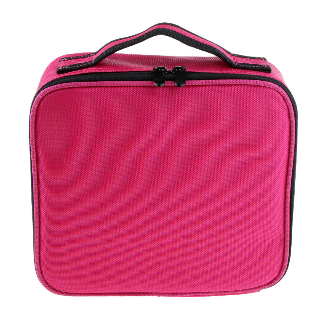 Makeup Organizer Brush Holder Cosmetics Storage Zipper Handbag Box pink