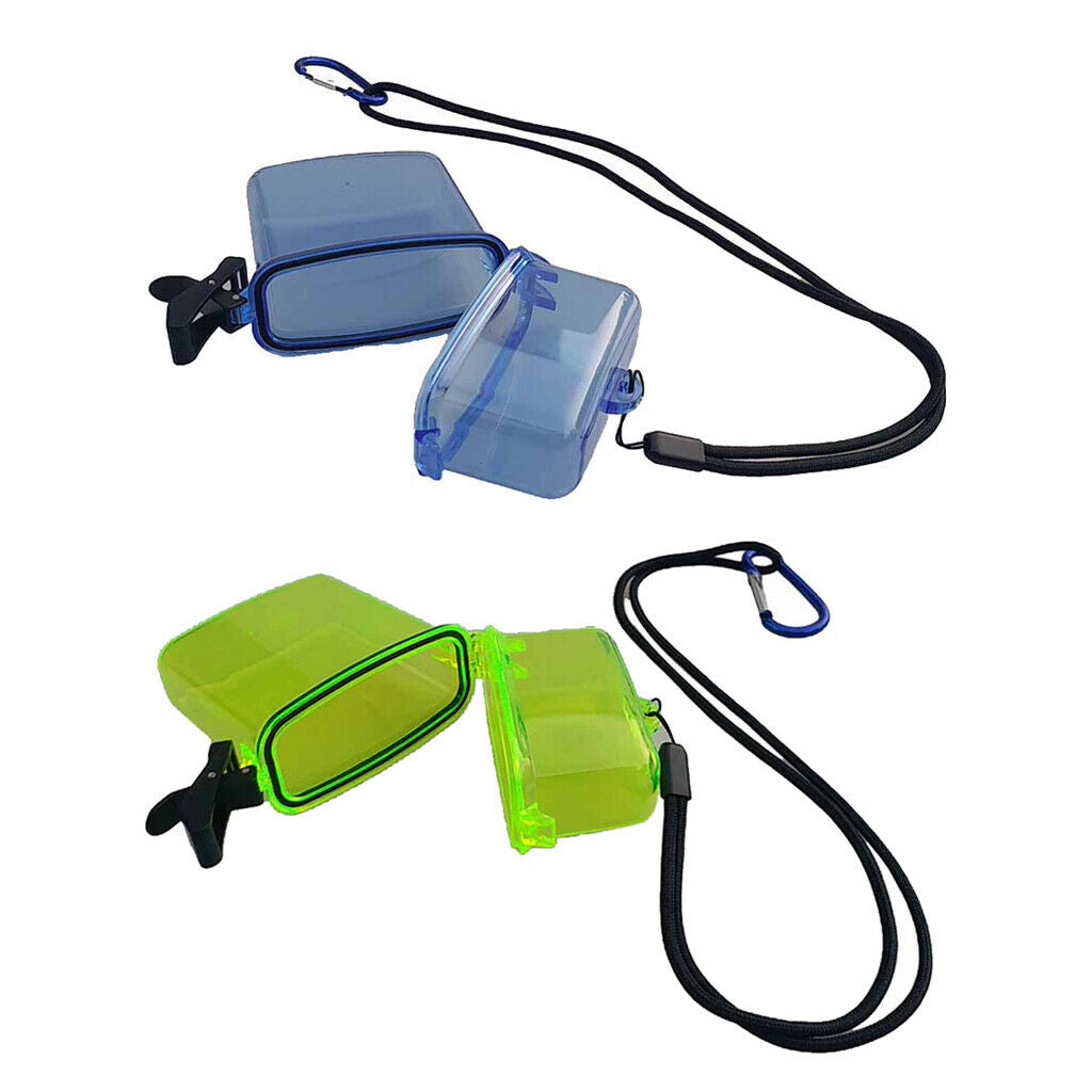 2 lot Yellow+Blue Scuba Storage Box for Camping Boating Kayaking Fishing