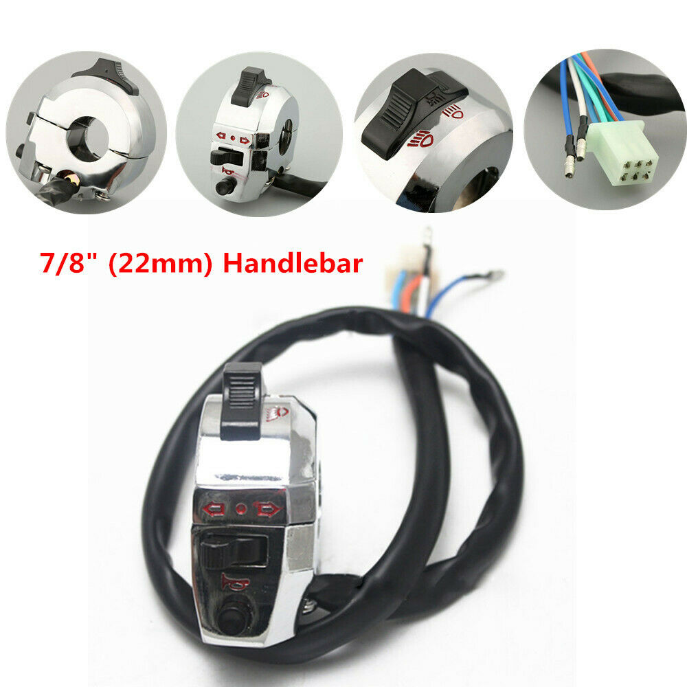 1x Plating Motorcycle Handlebar Horn Button Turn Signal Fog Light Control Switch