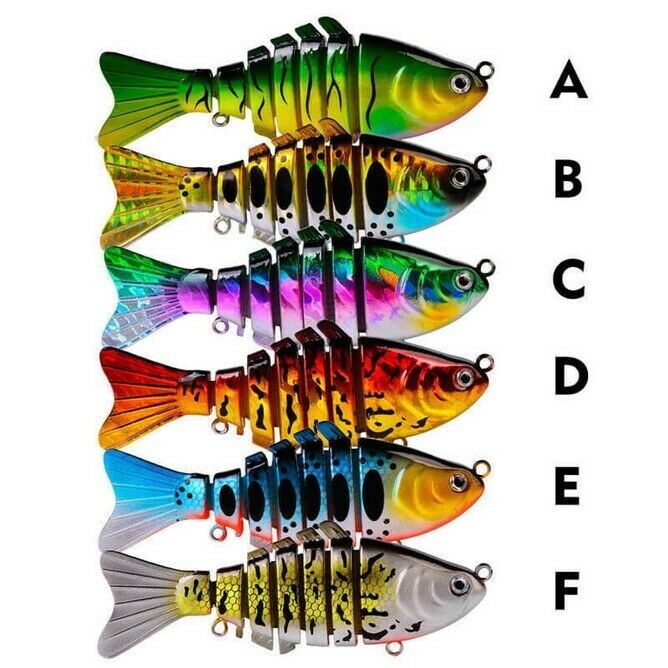 Durable Fishing ABS Wobblers Lures Multi Jointed Hard Baits Trolling Pike Carp S