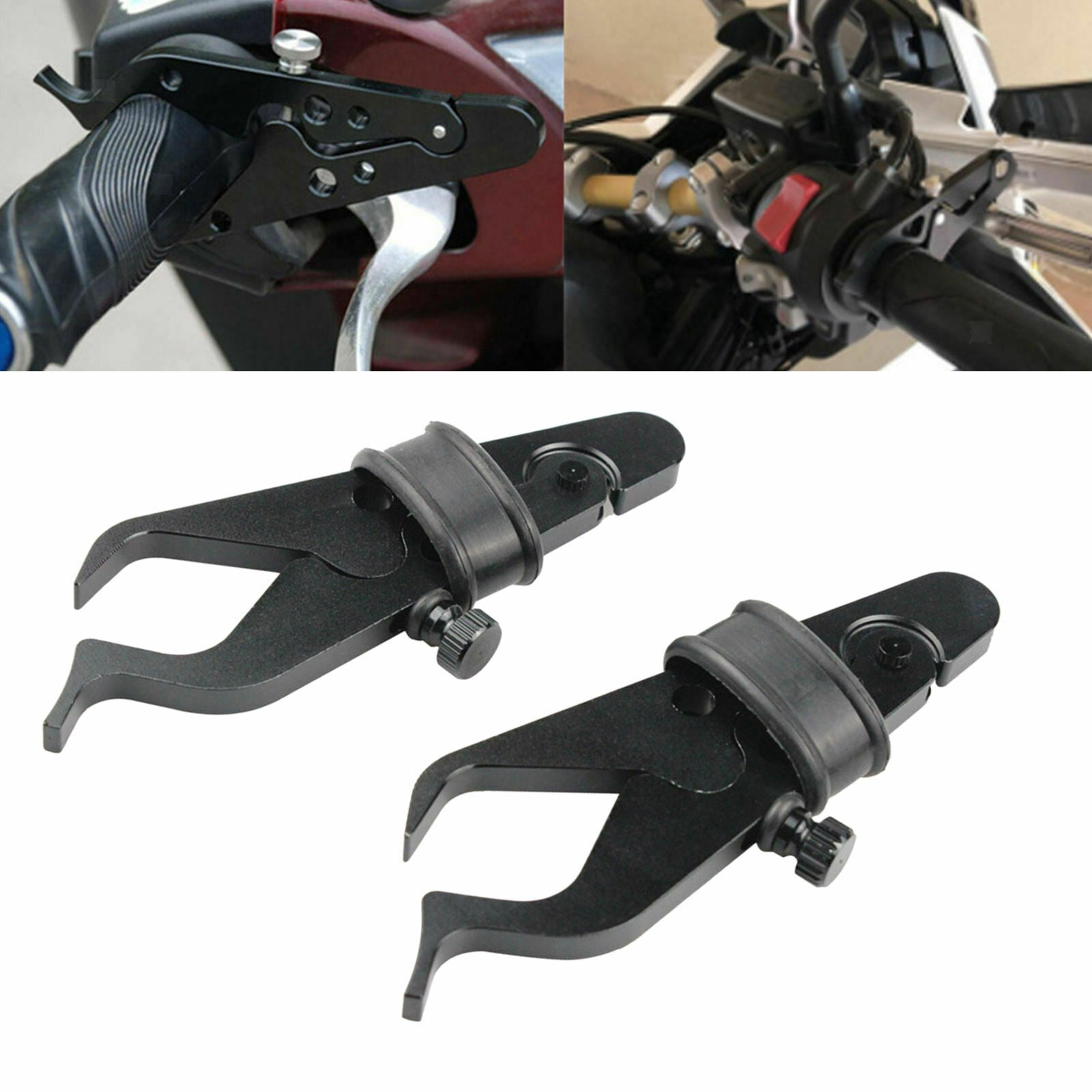 Universal Cruise Throttle Clamp Motorcycle Grip Fit for Scooter ATV Black