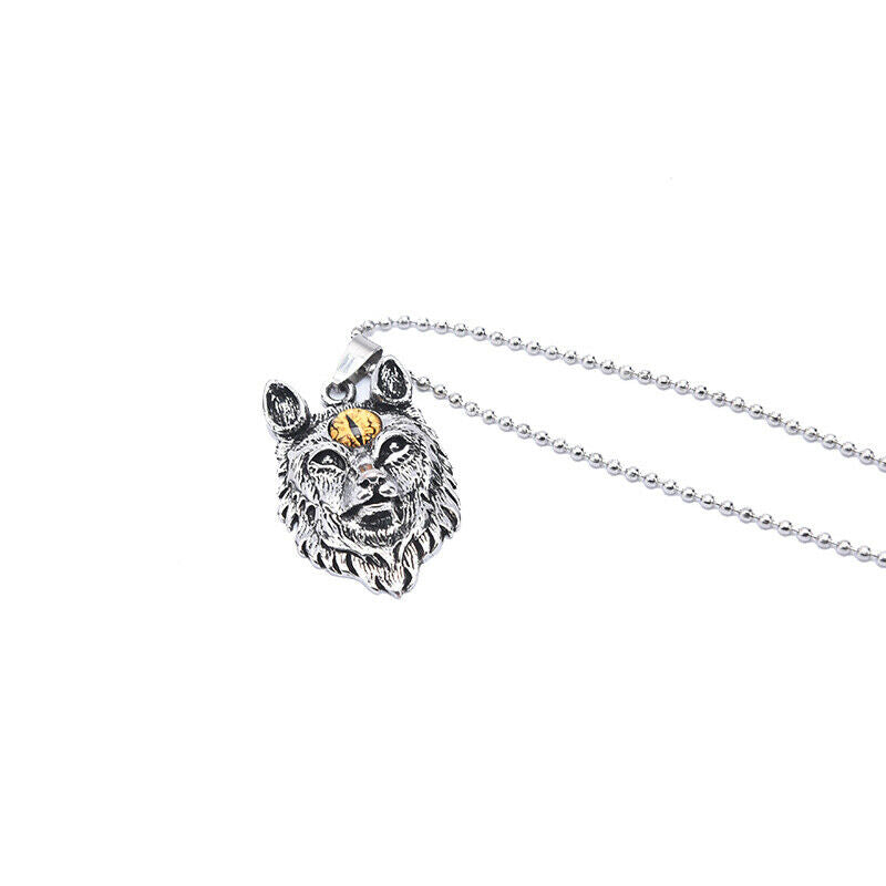 1Pc Mens Evil Eye Tribal Wolf Wolf Head Pendant Necklace Jewelry Gi.l8