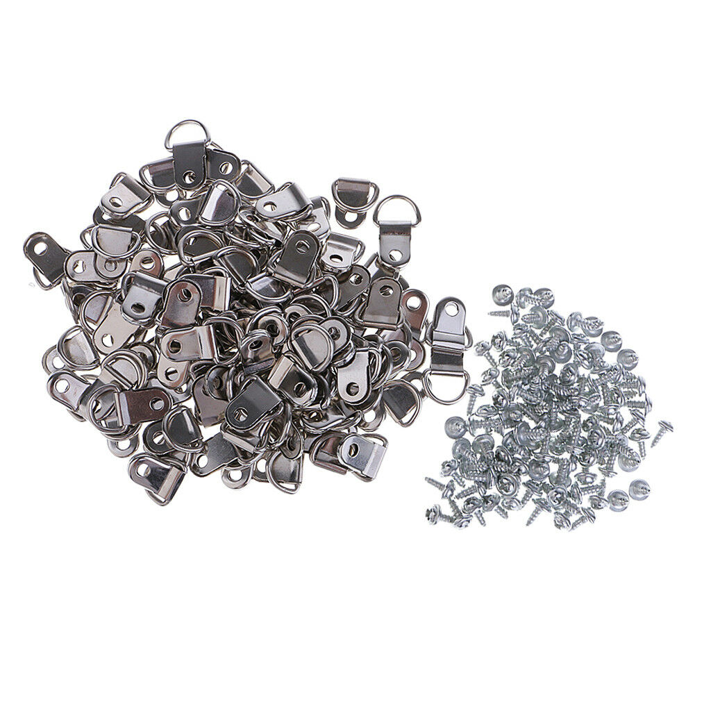 100 x Picture Frame Hanger Heavy Duty D Ring Hanging for Home Decor 2.5x1cm