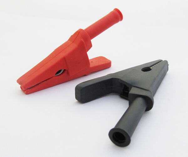 10pcs (5pair) Alligator Clip to 4mm Banana Jack Insulate Clamp Adapter Red Black