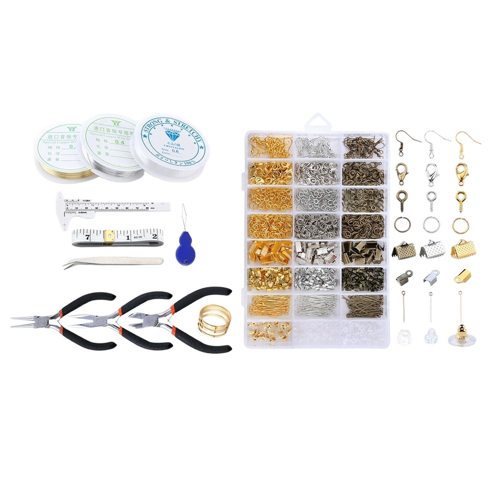 Jewelry Making Supplies Screw Eye Pins Jump Rings Earring Findings Equipment