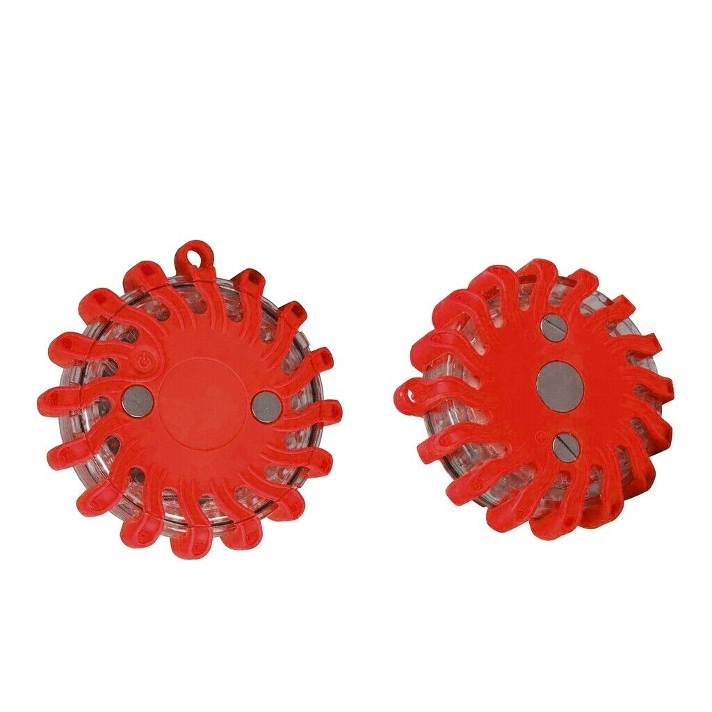 2x Red Safety Flare Car Roadside Beacon Emergency Strobe Flash Warning Light