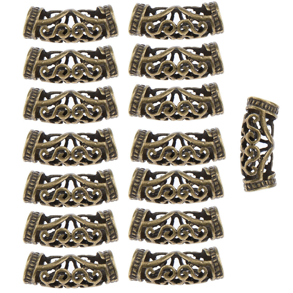 30pcs/Lot Dread lock Beads Hair Rings Adjustable Hair Braid Cuff Clip Brown