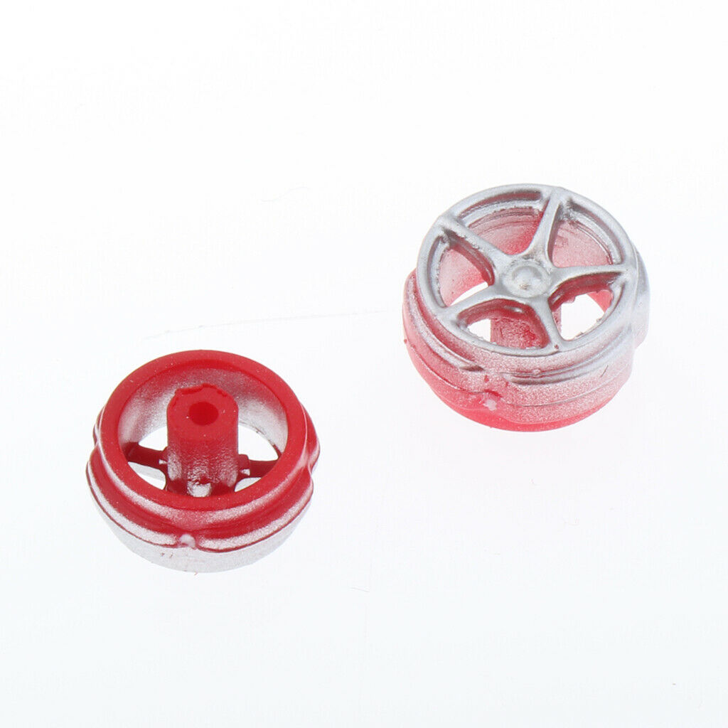4pc 1:64 Wheels Rims Hub w/ Brake for Hotwheels Car Models Accessory Toys
