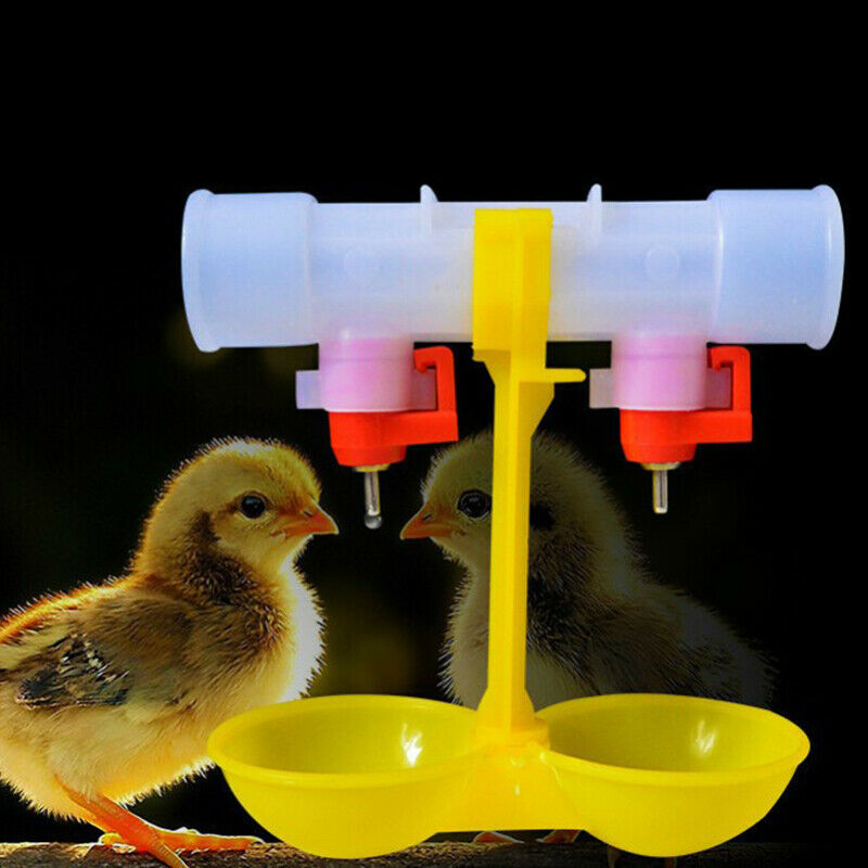 1pc Chicken waterer double nipple drinker mouth Drinking hanging cu.l8