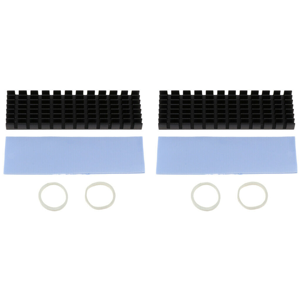 2 lot M.2 NGFF NVMe 2280 SSD Aluminum Heat Sink Cooler Heatsink Radiator
