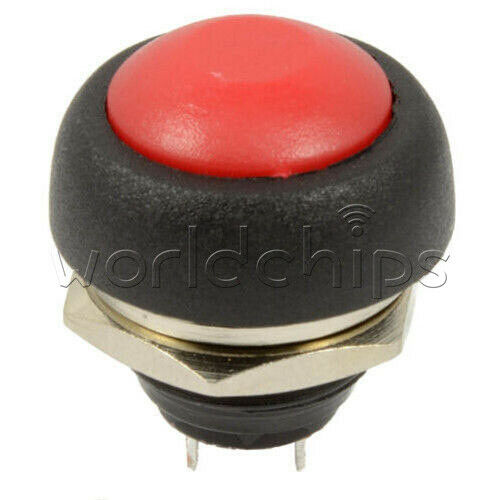 50x 12mm Mini Waterproof Momentary ON/OFF Push Button Round Switch Red