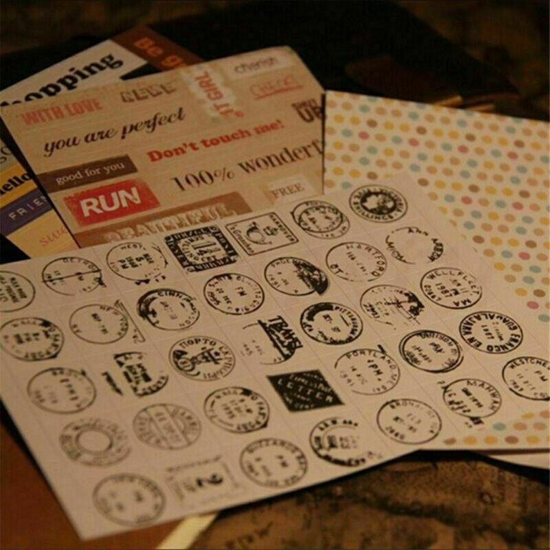 6x Retro DIY Calendar Paper Stickers for Scrapbooking Diary Planner Sticky Gift