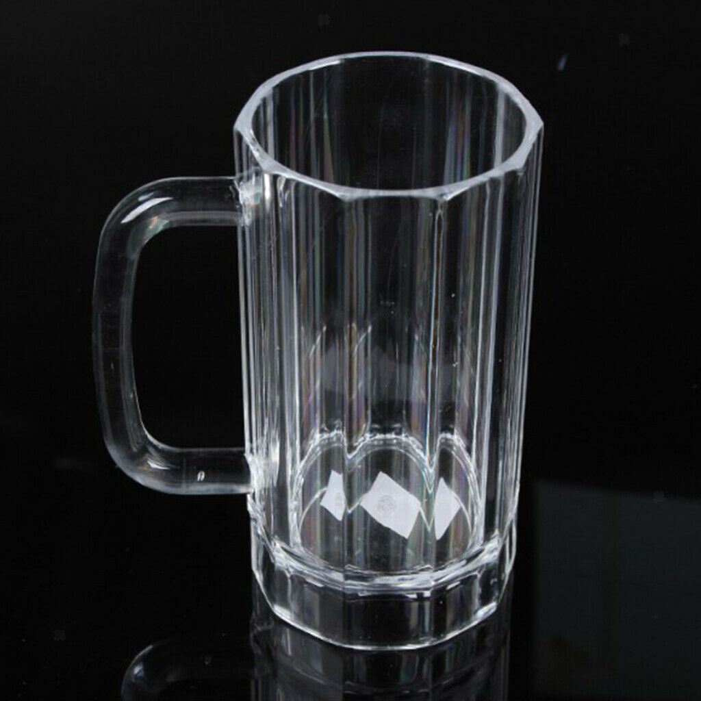 2Pcs Clear Acrylic Shatterproof Durable Unbreakable Drinking Beer Mug 520ml