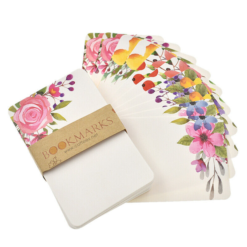 50PCS Flower Message Card Wedding Birthday Party Bless Greating Xmas Memory Gift