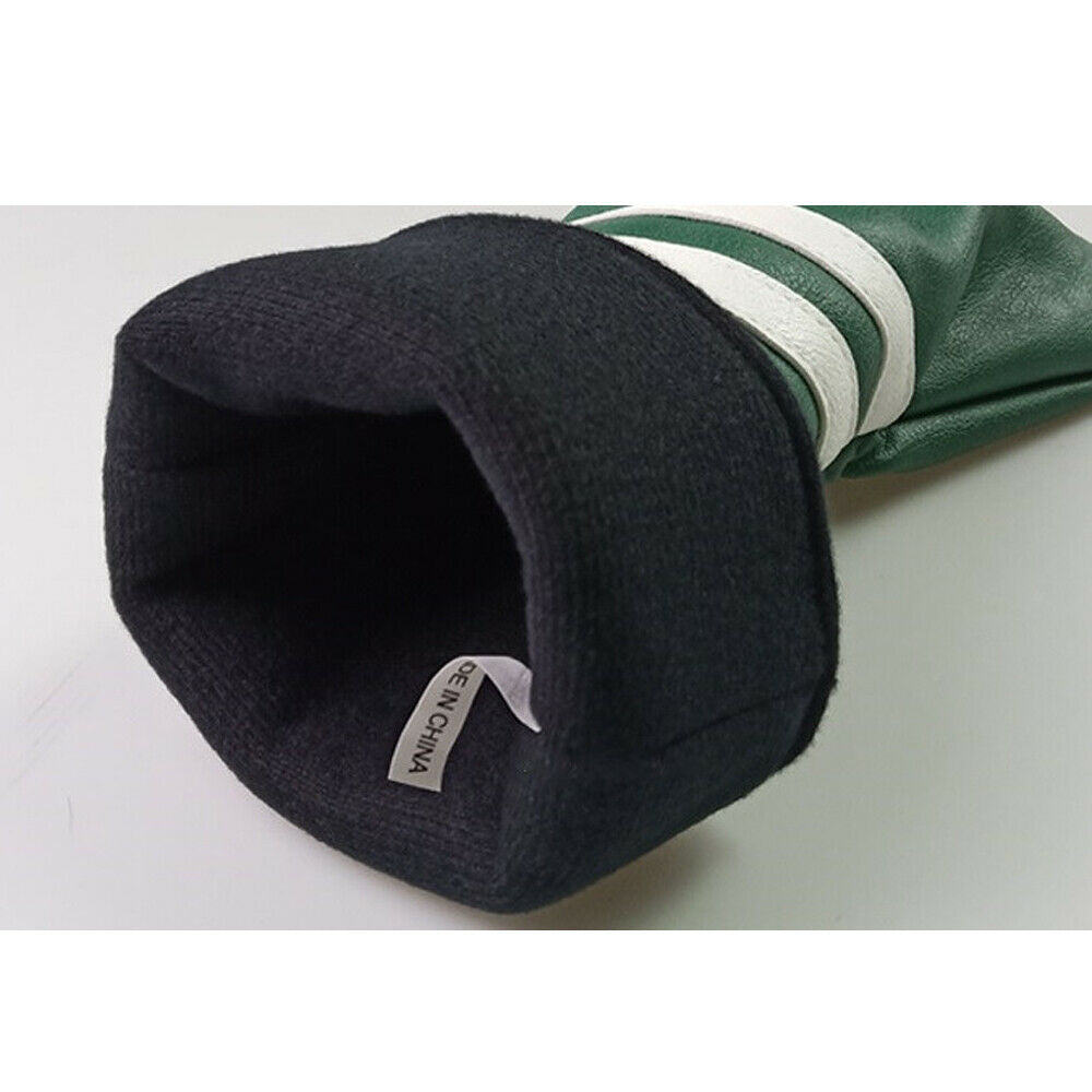 3Pcs Leather Golf Wood Head Cover Waterproof Wood Driver Headcover Sleeve White