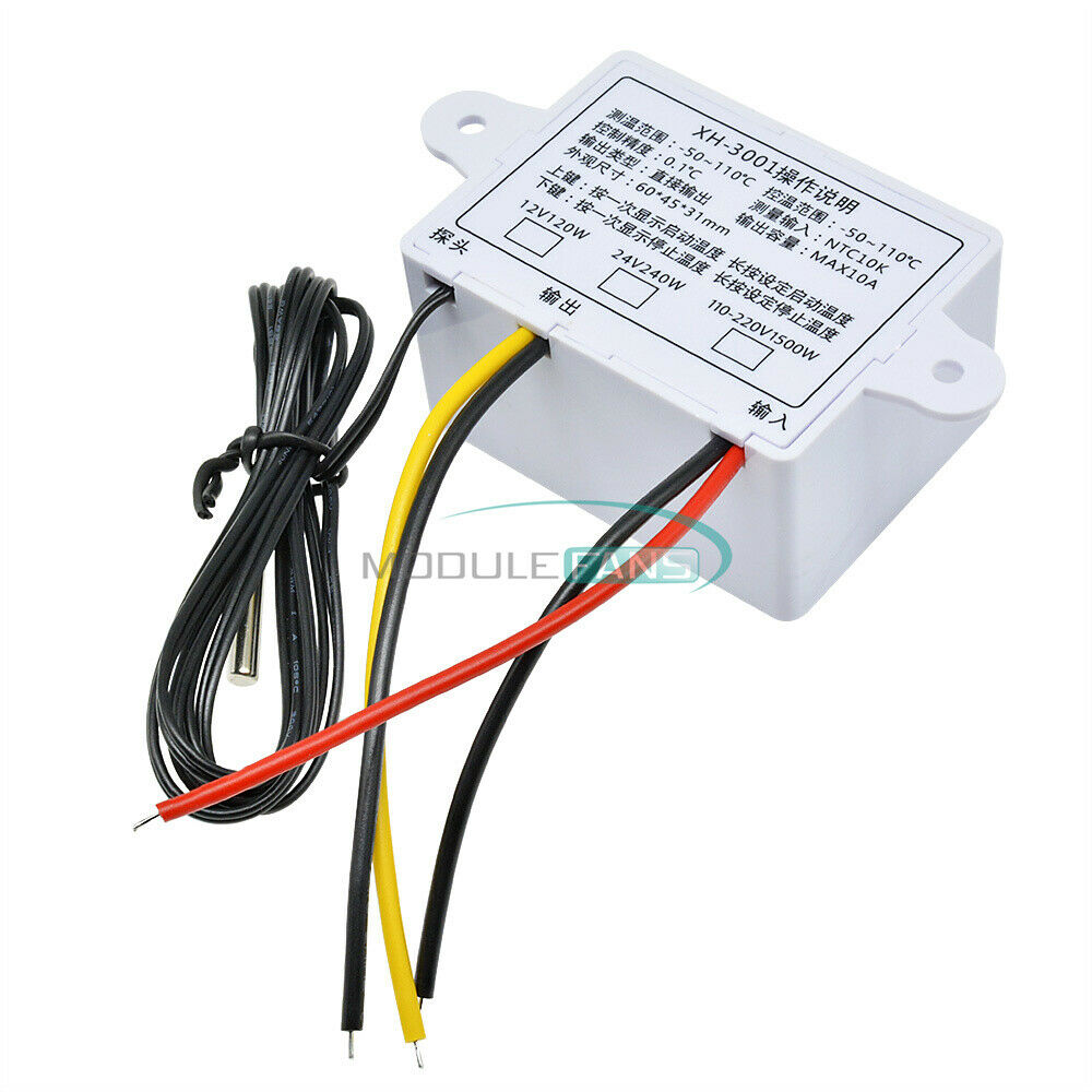 W3001 AC 110-220V Microcomputer Digital Temperature Controller with Switch Probe