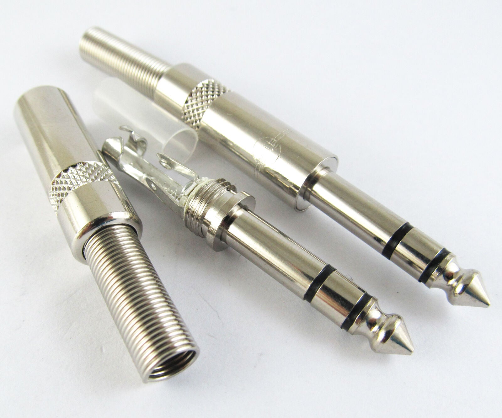 10pcs High Quality 6.35mm TRS Stereo Metal Male Plug Audio Cable Connector