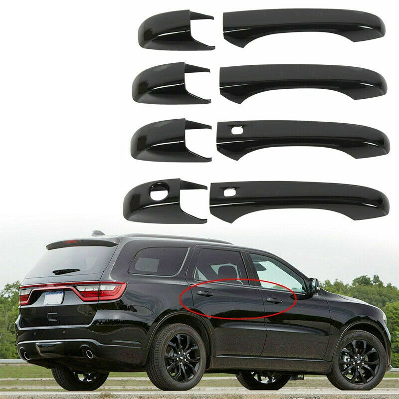 4Pcs Exterior Door Handle Gloss Black For Dodge Durango Avenger Grand Caravan