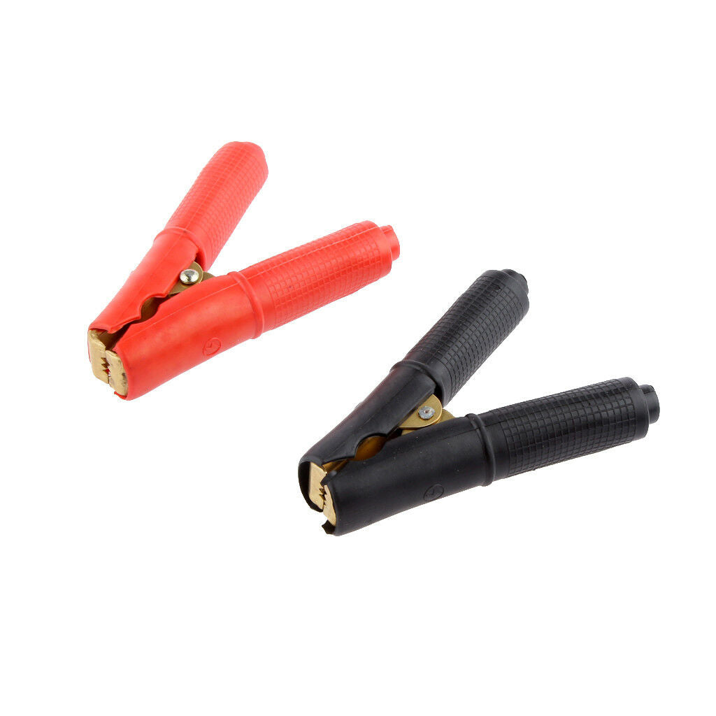 4x Red/Black Heavy Duty Battery Alligator Clip Clamps Copper Insulated 200A