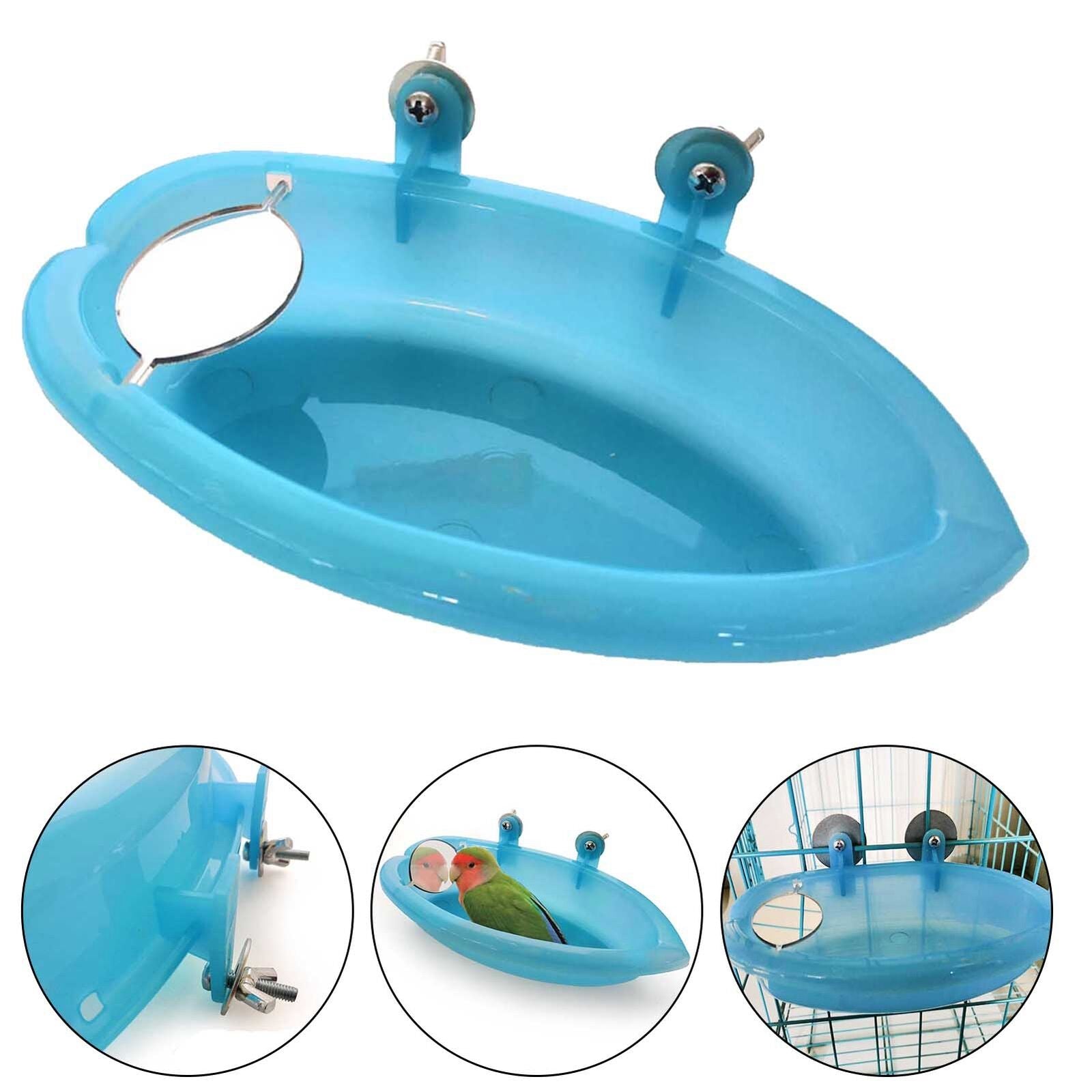 Bird Bath Tub for Cockatiel Finch Lovebird Dove Parrot Cage Hanging Water Bowl