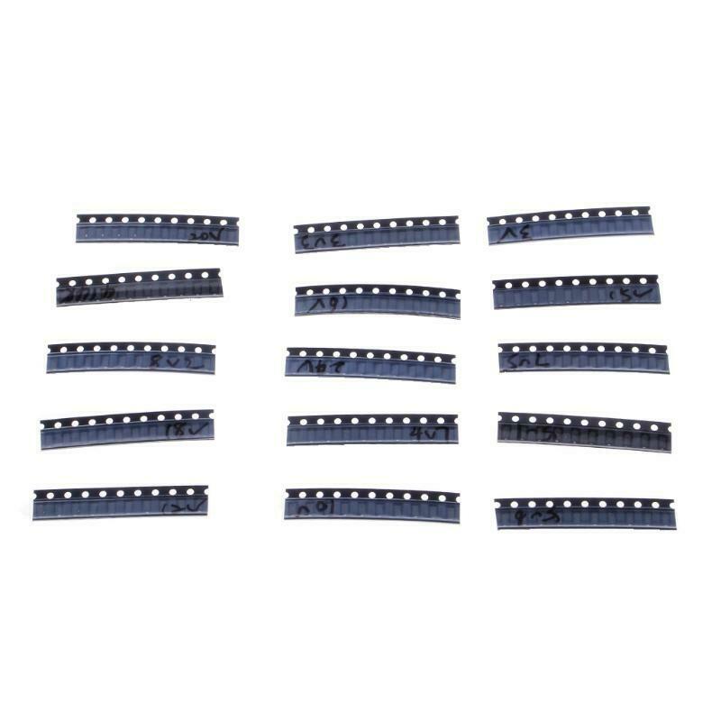 150 Pcs SOD123 15 Values 1206 0.5W SMD Zener Diode 3V-24V 1N4148 Assortment Kit