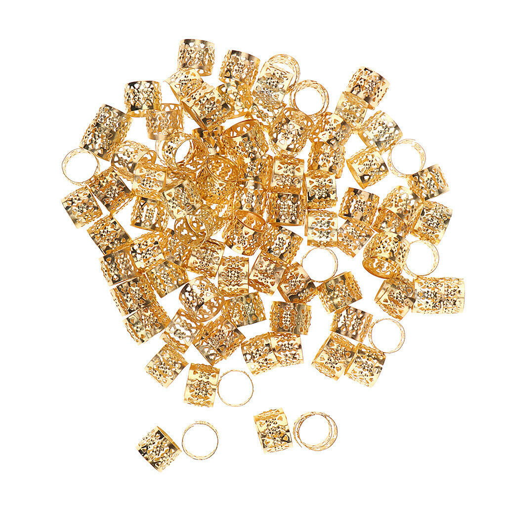 200 Pcs Braiding Rings Dreadlocks Dread Beads Hair Accessories DIY Jewelry .