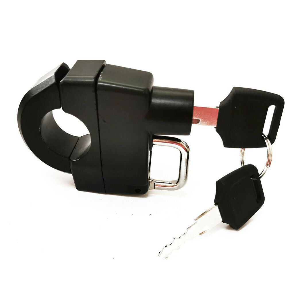 Motorcycle Helmet Lock Security Padlock 7/8" 22-26mm Handlebar Black w/ Keys