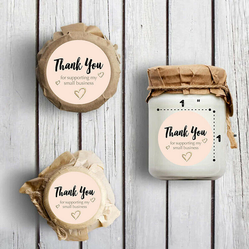 Round Thank You For Supporting My Small Business Hand Made Labels Stickers G SJ