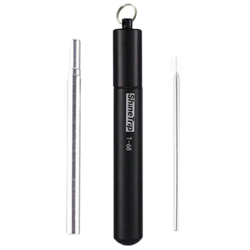 Reusable Collapsible Drinking Straw Stainless Steel Straw Foldable with Case