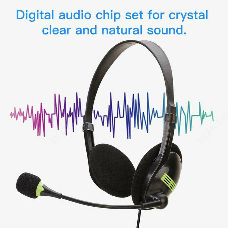 USB Wired Computer Headset Headphone with Microphone for Windows PC Laptop