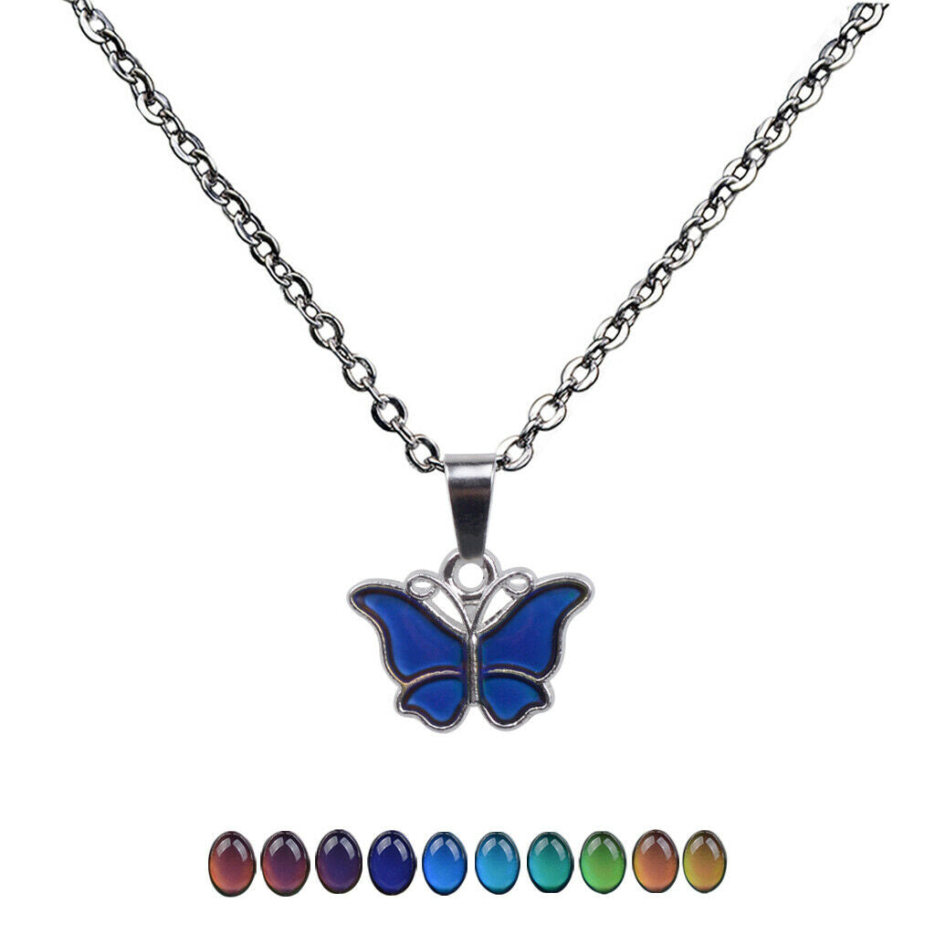 2pcs Stainless Steel Necklace Color Changing Mood Emotion Feeling Jewelry