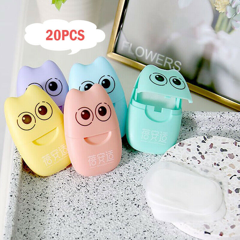 20pcs Portable Disposable Soap Paper Cute Boxed Paper Soap Mini High Qual JD