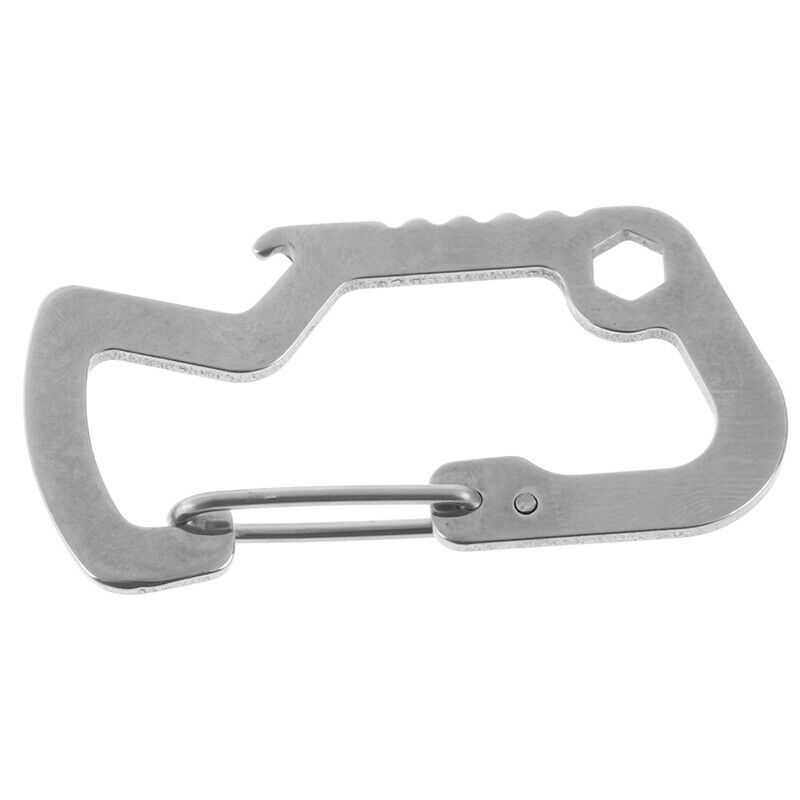 Survival Multi Tools Carabiner Key Chain Keyring Travel Bottle Opener Cap.l8