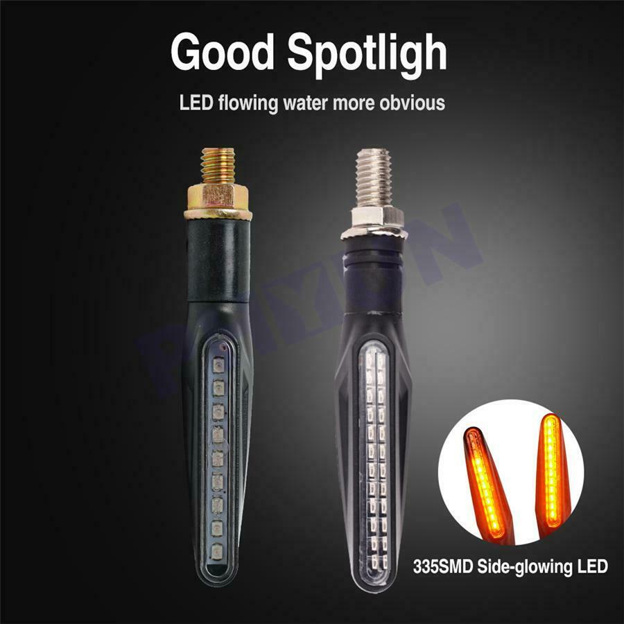 Pair 24LED Side-glowing Motorcycle Flowing Turn Signal Light Driving DRL Flowing