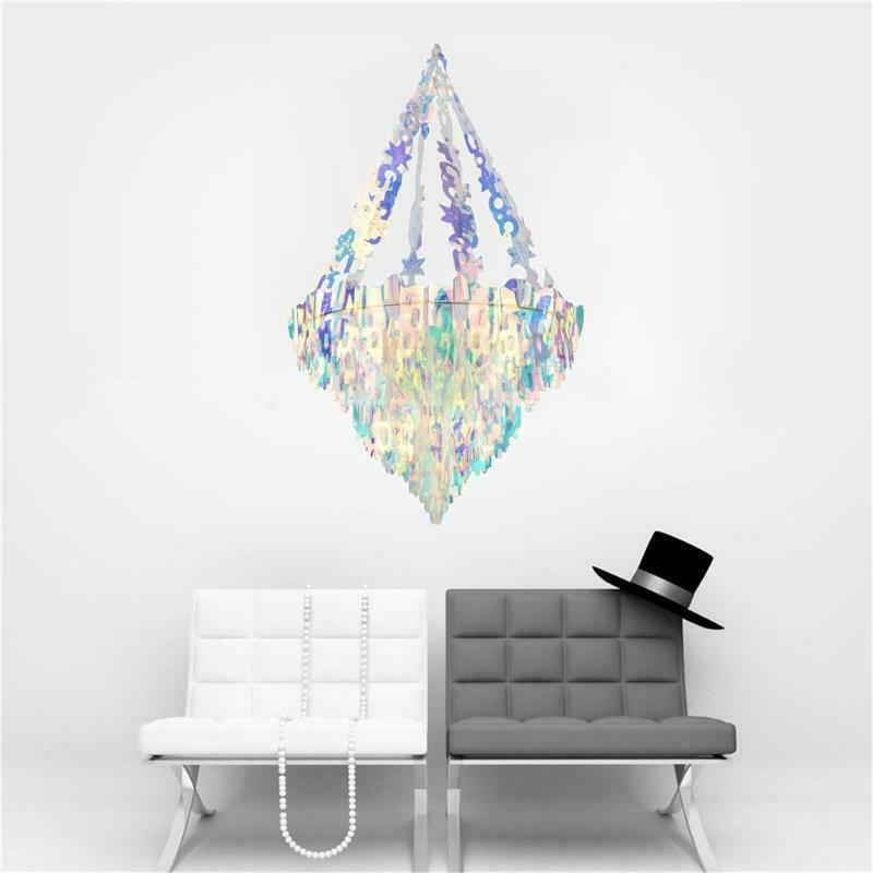 Iridescent Party Hanging Chandelier Shaped Ceiling Ornaments for Bridal Shower