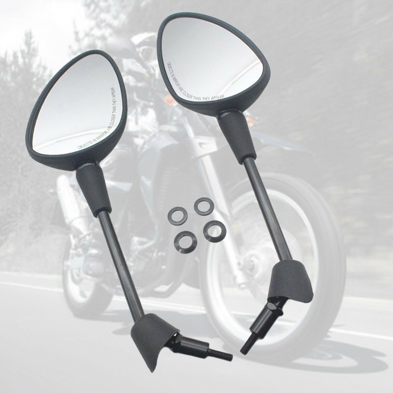 2Pcs Rearview Mirrors for Vespa GT GTS GTV 250 300 300ie Durable Black