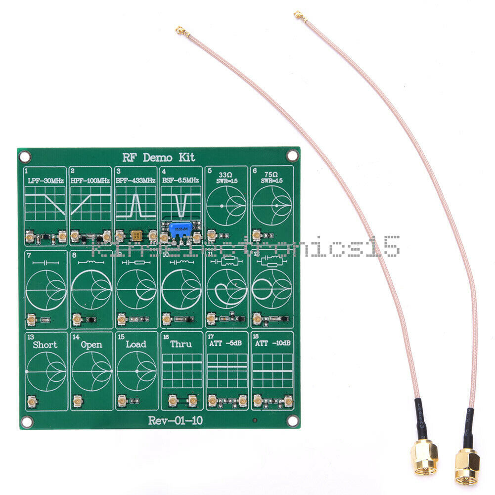 1X RF Demo Kit NanoVNA Radio Frequency Test PCB Board Filter Attenuator for VNA
