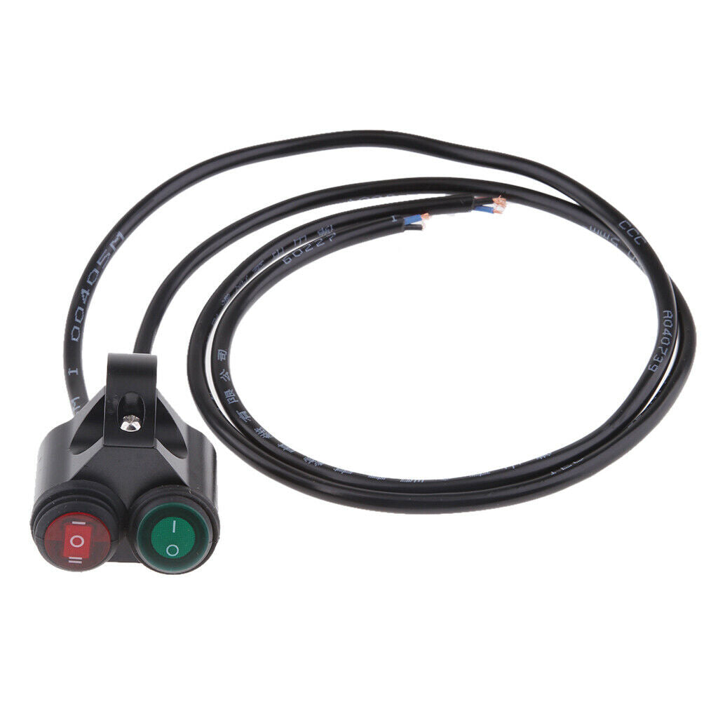 Motorcycle 22mm 7/8" Handlebar 2 Control Button Switch On/Off with Indicator