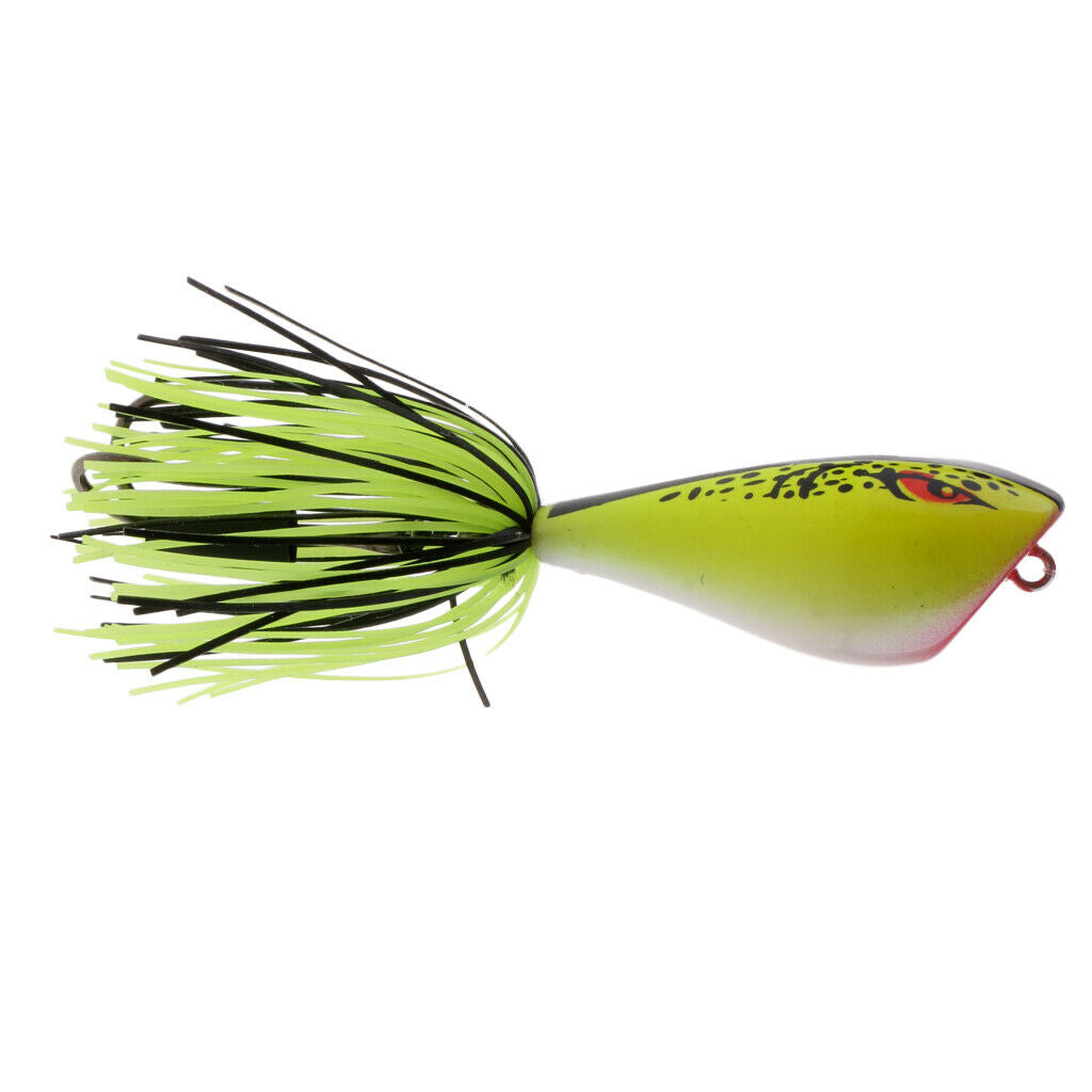 Frog Fishing Lures Soft Topwater Frog Crankbait with Threads Skirts Yellow