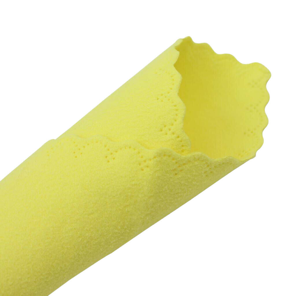 5Pcs Cleaning Polish Wipe Cloth for Musical Instrument Guitar Violin Yellow