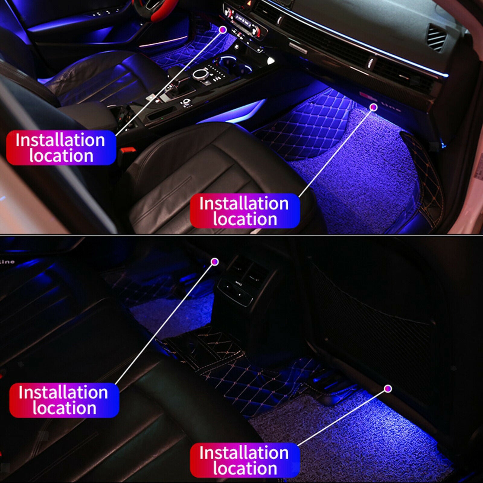 Car Light LED Strip Interior Lamp Atmosphere Lamp RGB Decorative USB Plug