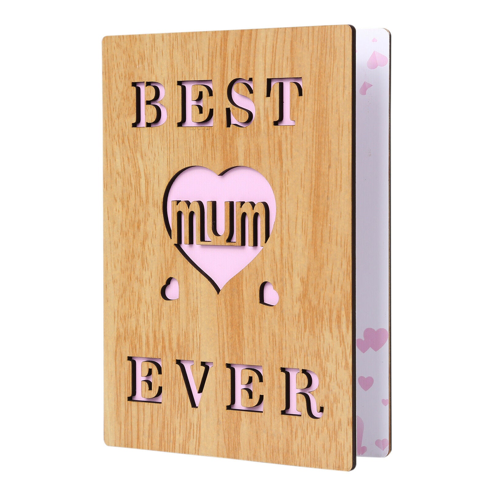 Wooden Mothers Day Card, BEST MUM EVER, Mum Greeting Card, Unique Mom Gift @