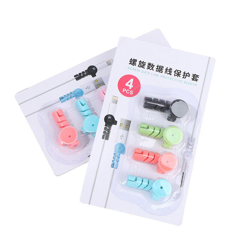 4Pcs Cable Protector Winder Sucker Spiral Cable Protective Cover Cable Or.l8