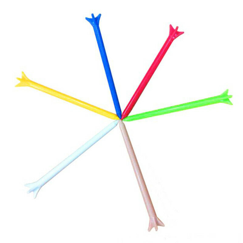 100pcs 2 3/4" Zero Friction Professional Golf Tees Plastic Mixed Color 70mm Tee