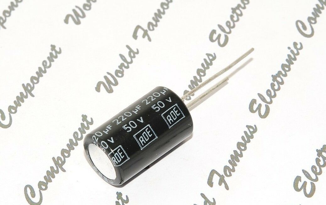 4pcs-ROE EKM 220uF (220µF) 50V Radial Electrolytic Capacitor