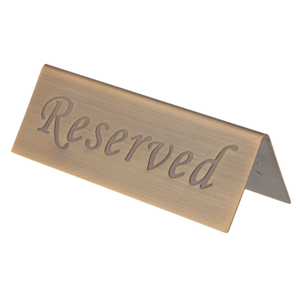 Stainless Reserved Table Sign Metal Wedding Restaurant Cafe Club Tabletop